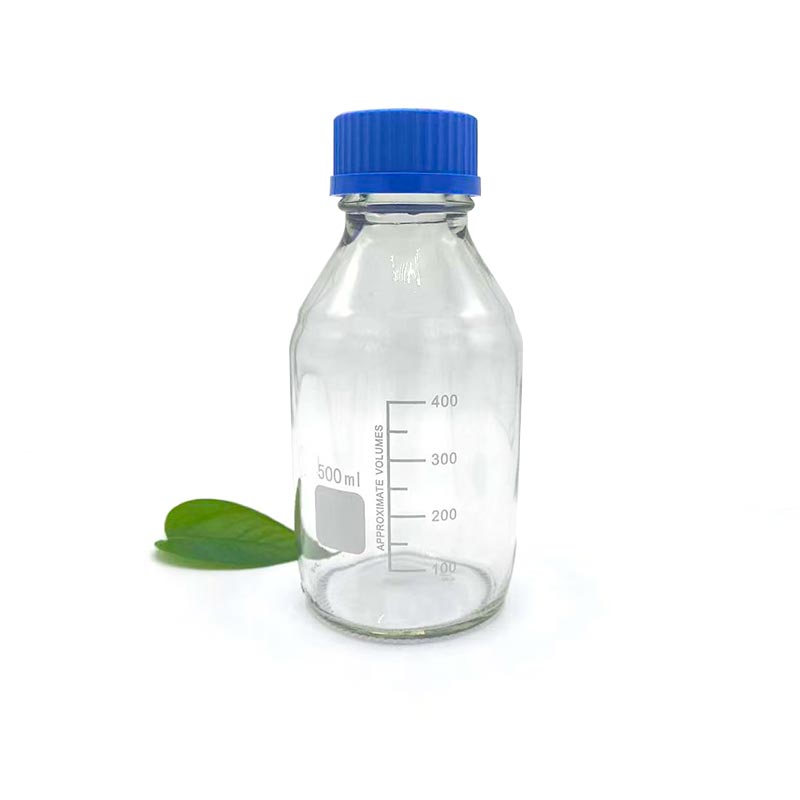 Транспарентно стаклено шише со реагенс од 500 ml Транспарентно стаклено шише со реагенс од 500 ml